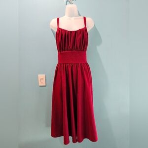 Vixen by Micheline Pitt Burgundy Midi Dress